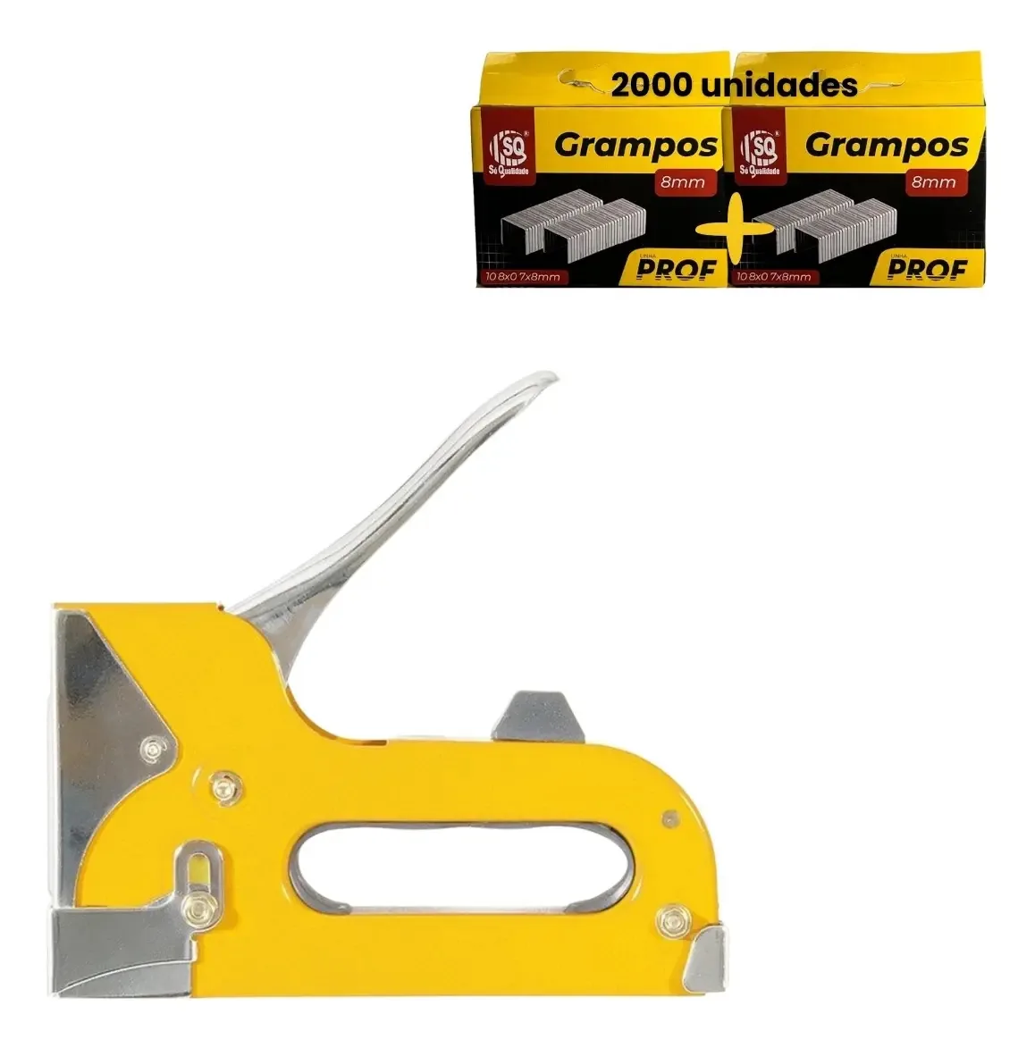 Kit Grampeador Tapeceiro Alta Pressão + 2000 Grampos