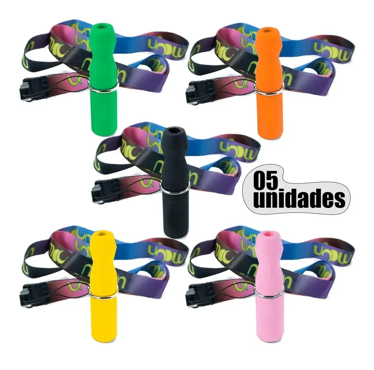 Kit 5 Piteira Higiênica Silicone Narguilé + Colar - Atacado