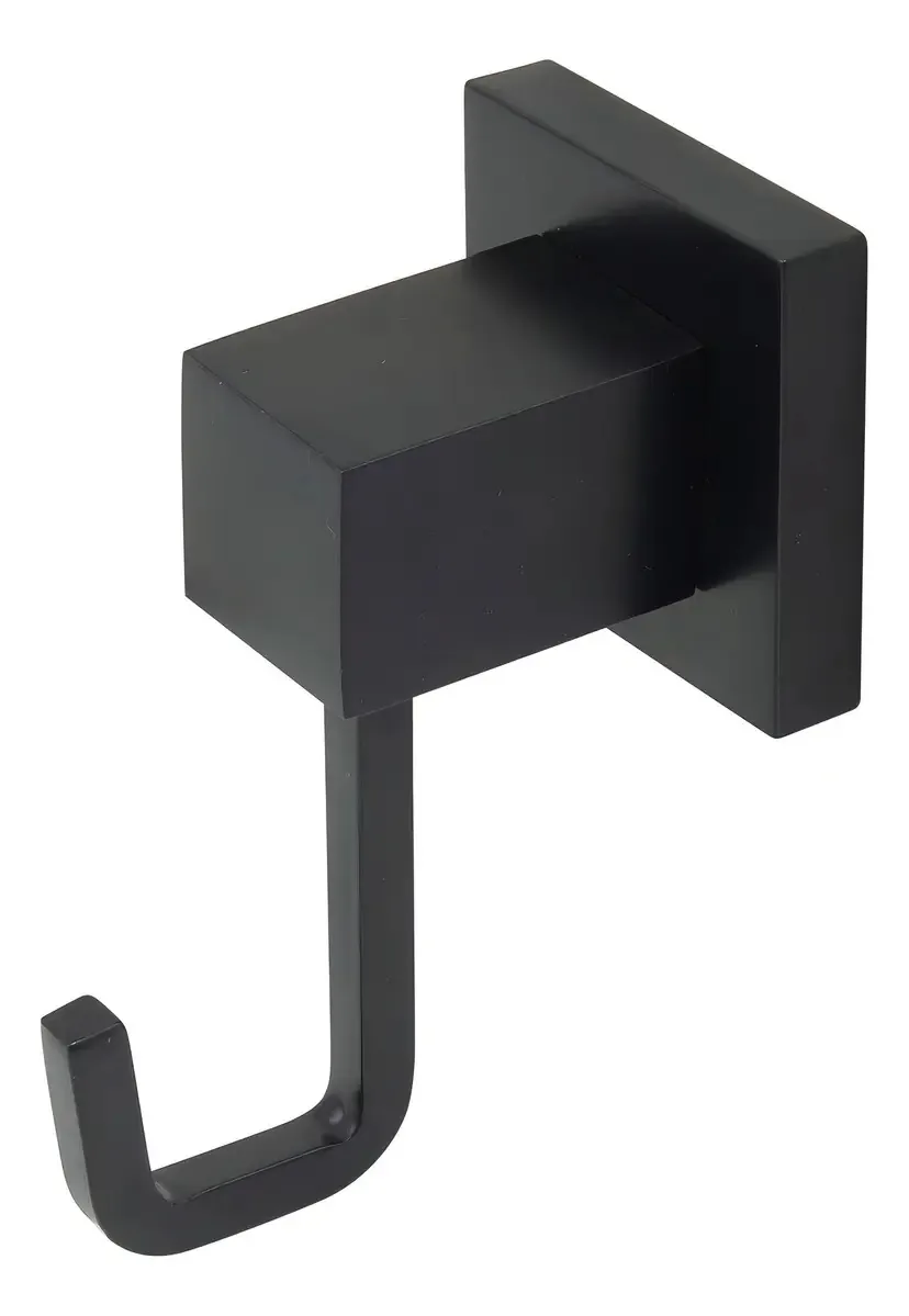 Cabide Para Banheiro Quadritt Quadrado Luxo Preto