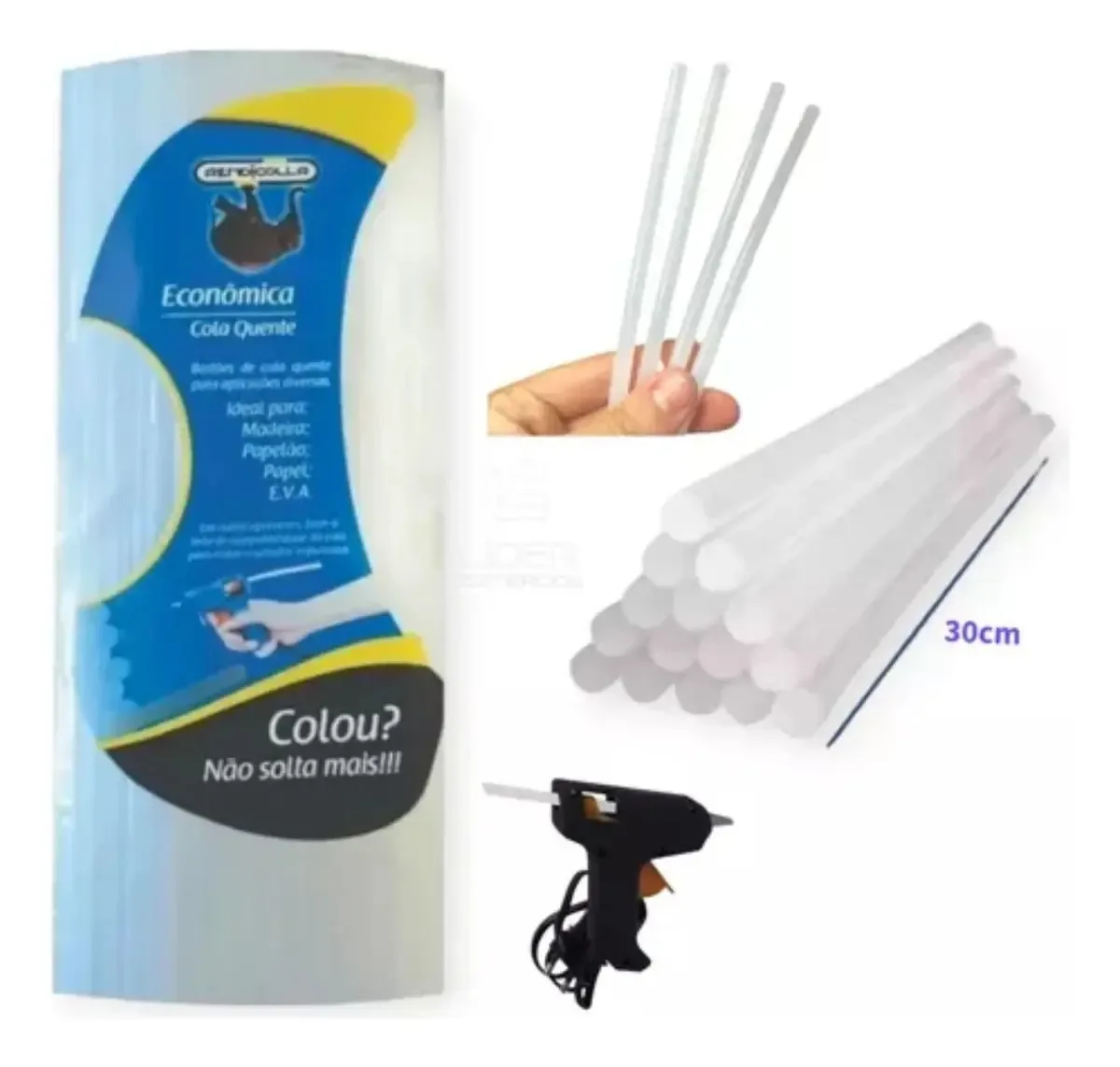 Bastão Cola Quente Rendicolla 11mm Transparente Pacote 1kg Artesanato