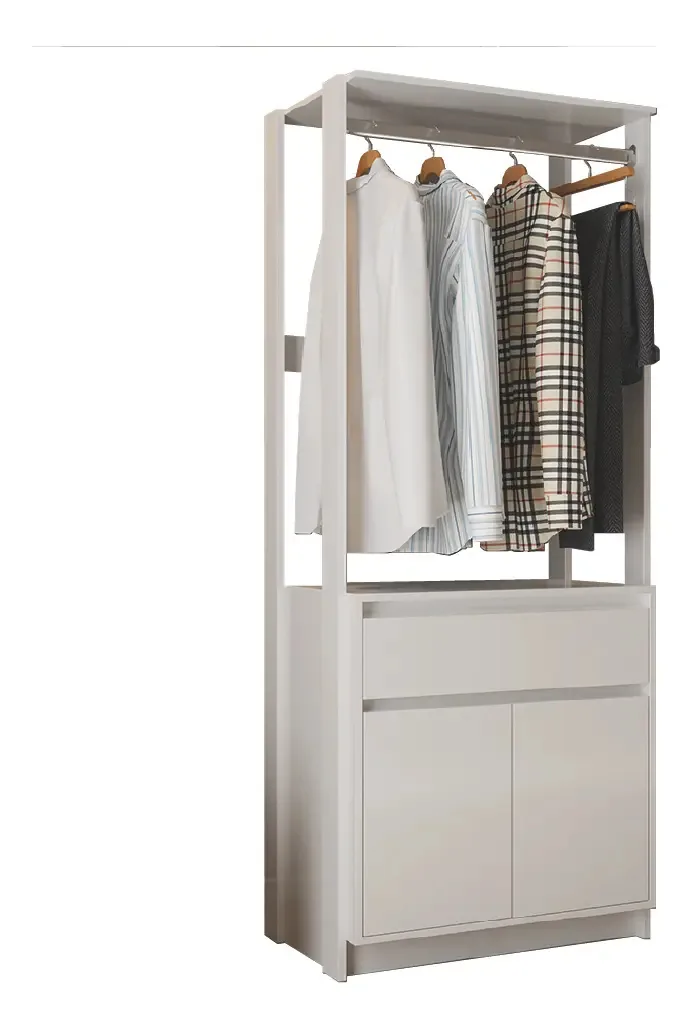 Guarda Roupas Closet Modulado 2 Portas 1 Gaveta Batrol Cor Branco
