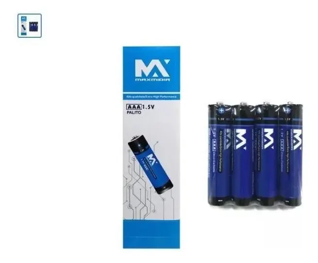 Caixa Com 60 Pilhas Aaa 1,5v Lacradas Max Midia