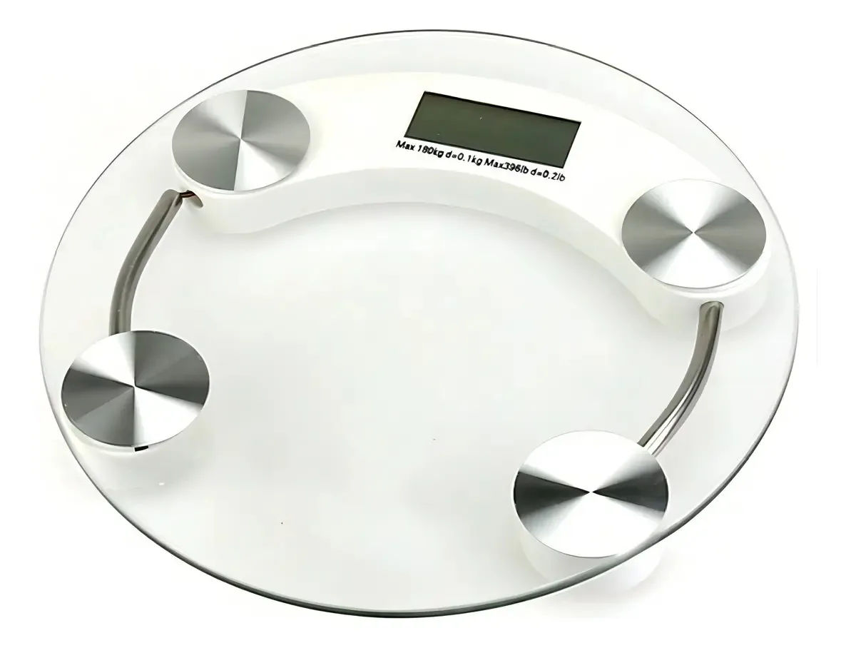 Balança Corporal Digital Peso Até 180kg Transparente Vidro Cor Transparente