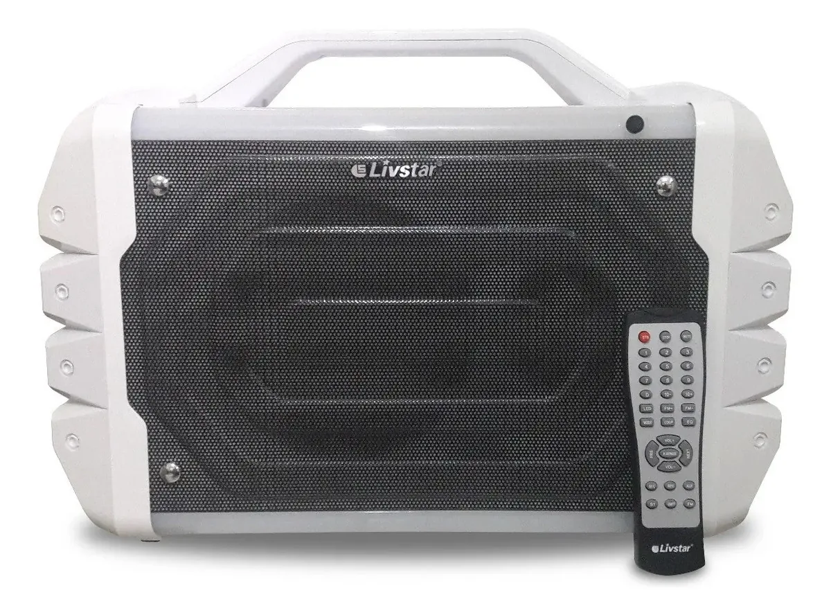Caixa Som Portátil Bluetooth 150w Livstar Radio Fm Karaokê