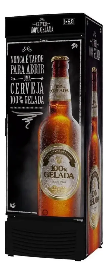 Cervejeira Fricon VCFC431C 431L Preta Porta Cega Vertical