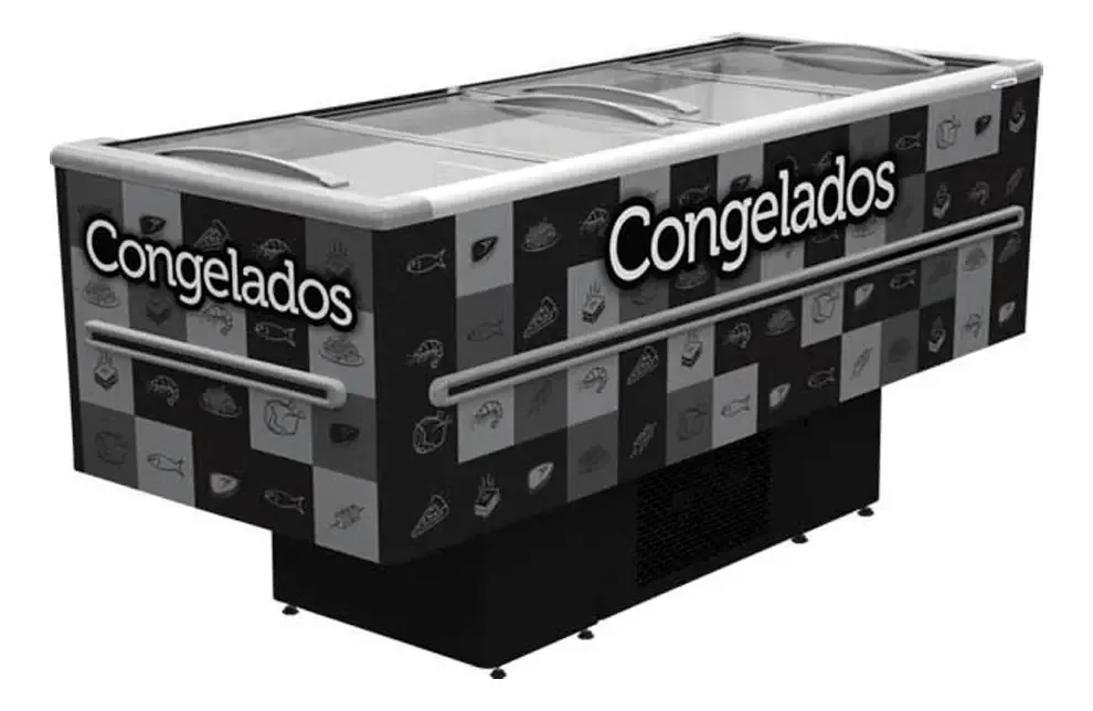 Ilha Expositora Para Congelados 1,90m 568l Fricon - 220v Cor Preto