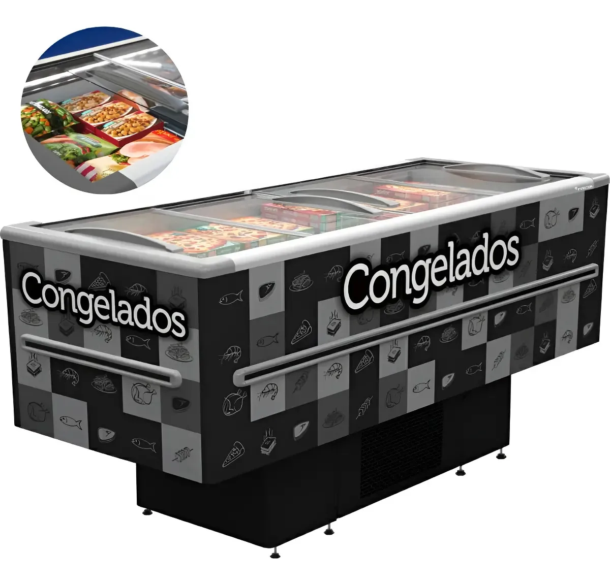 Ilha De Congelados Conservador 568 L Dupla Ação Iced Fricon