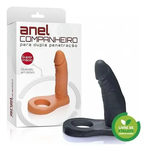 Anel Peniano Companheiro Para Dupla Penetração - Preto
