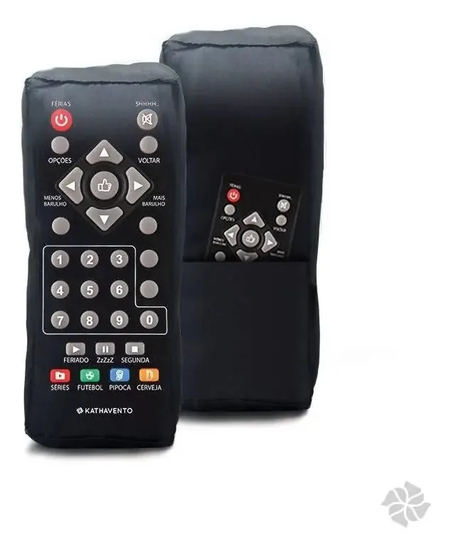 Almofada Formato Controle Remoto Com Bolso Guarda Controle Cor Preto