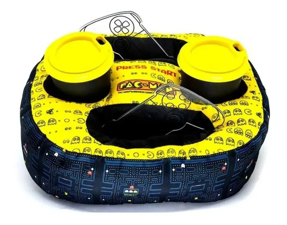 Almofada Porta Controle E Copo Pac Man