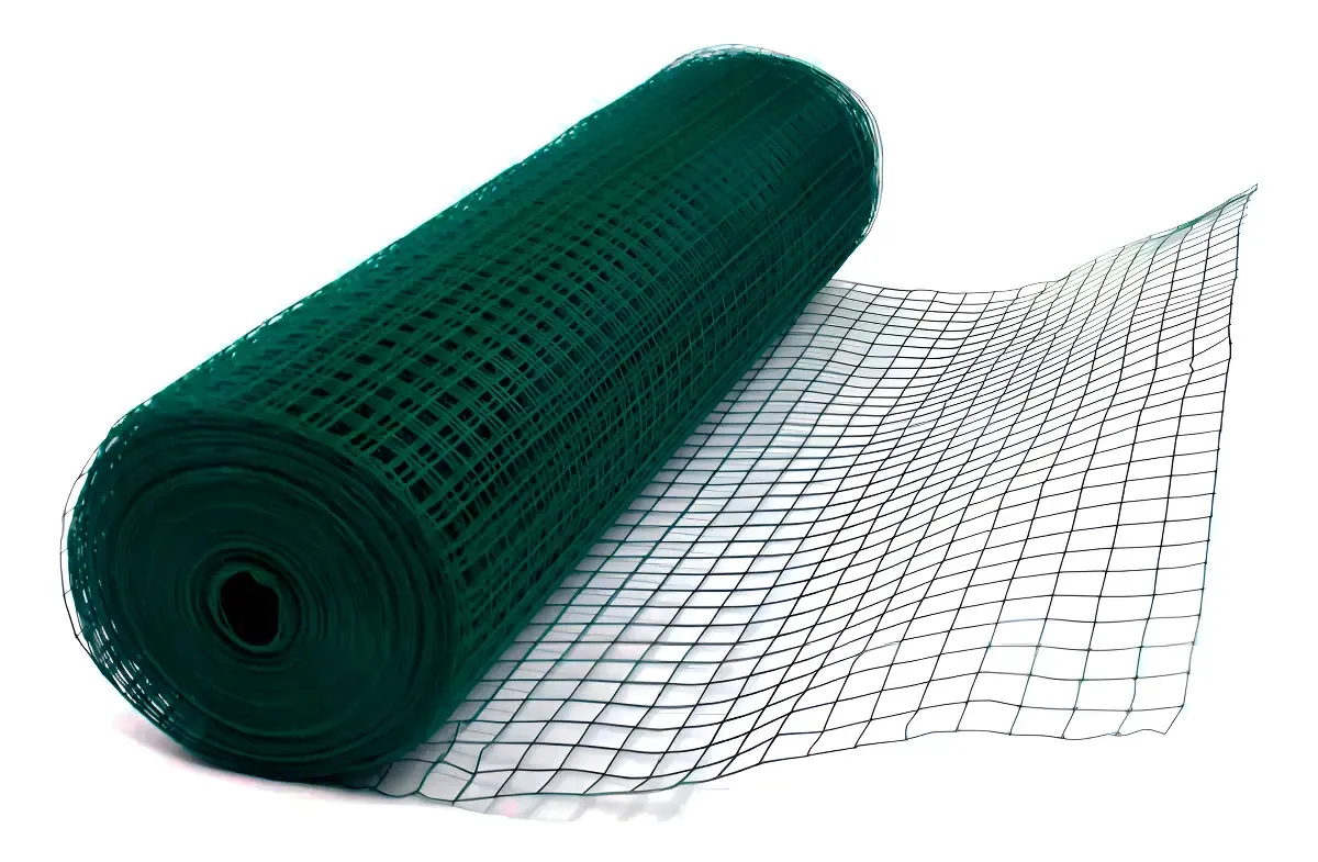 Rolo De Tela Soldada Com Revestimento Em Pvc Verde Tegape