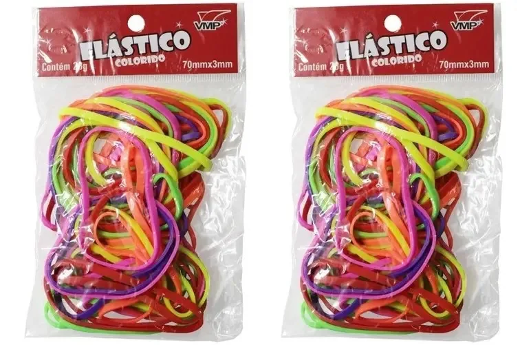 Elástico Colorido 70x3mm Sortidos 28g Vmp C/2pc Cor Diversos