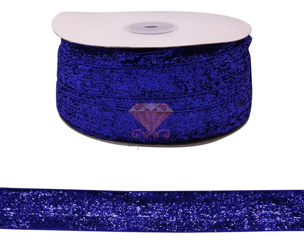 Fita Lurex Com Glitter 20mm Rolo Com 22 Metros - Armarinho Cor 040 - Azul 040