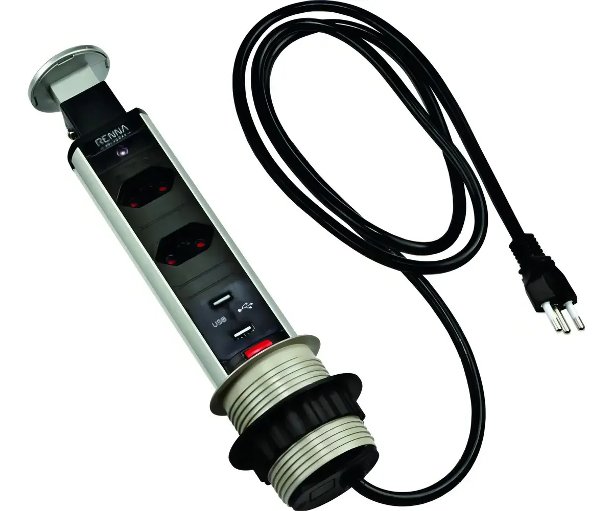 Torre Multiplug Com 2 Usb E 2 Tomadas Meta Ferragens