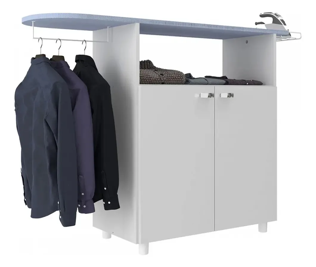 Tábua De Passar Roupa Cannes 2 Portas Branco - Móveis Sul Moderno