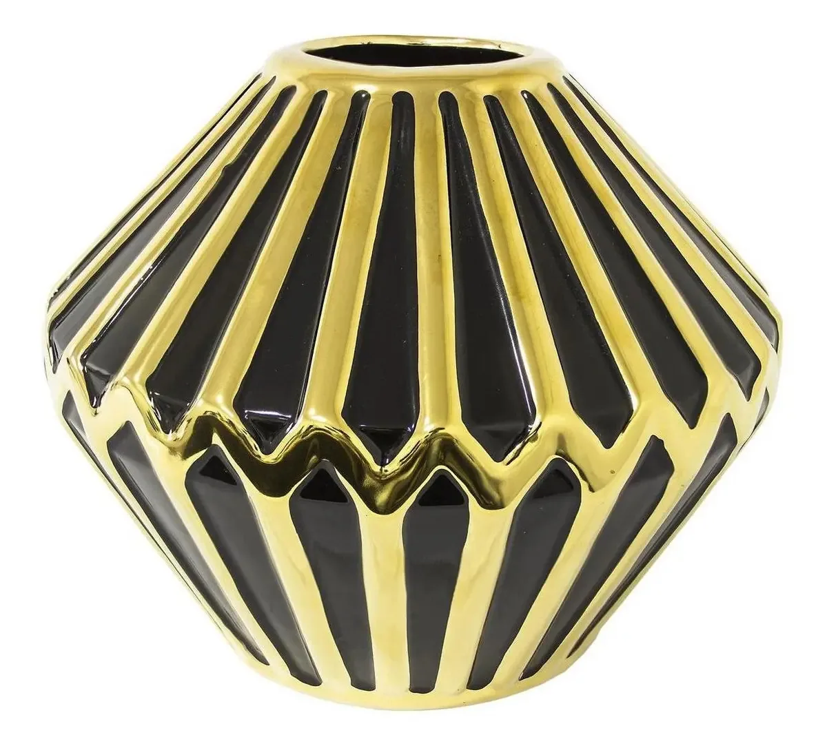 Vaso Decorativo Cerâmica Dourado