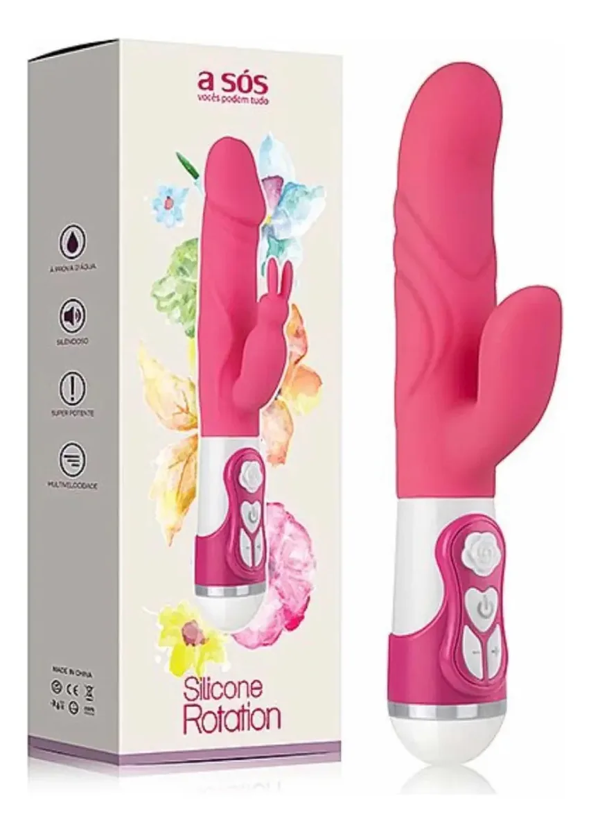 Kit 3 Vibradores Silicone Rotation New Orgasm Cor Rosa