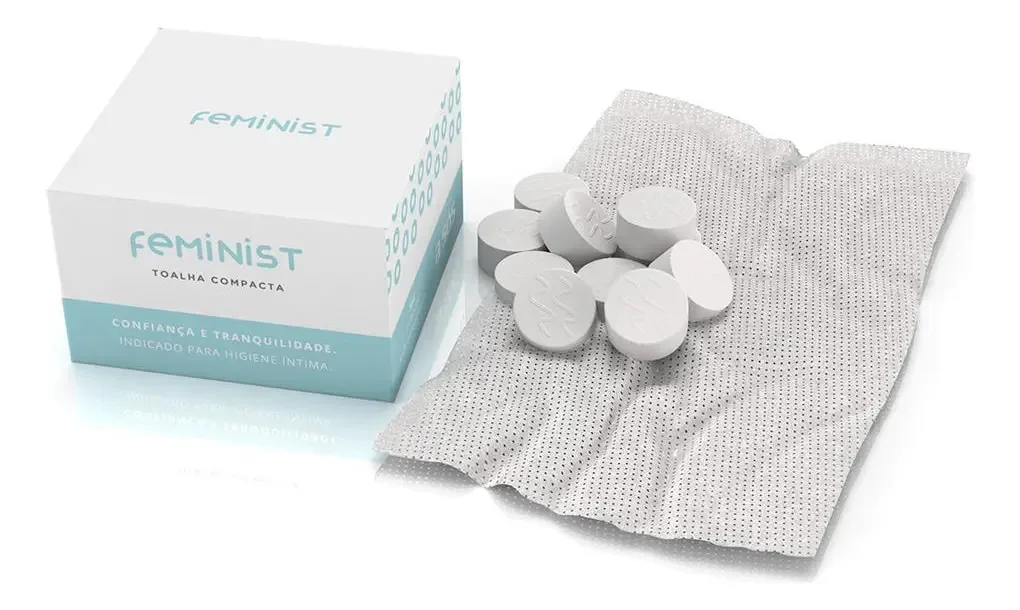 Toalha Compacta Descartável Higiene Feminist - 10 Unidades