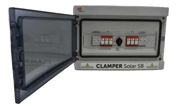 Caixa de Junção Solar Clamper 600V 15A 2 Entradas 2 Saídas DPS