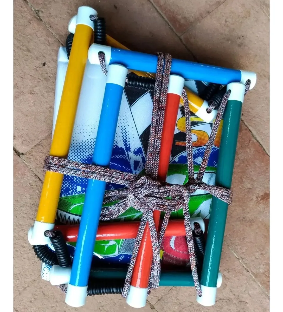 Kit Balanço Infantil Madeira Pendente + Banquinho Infantil Cor Feminino