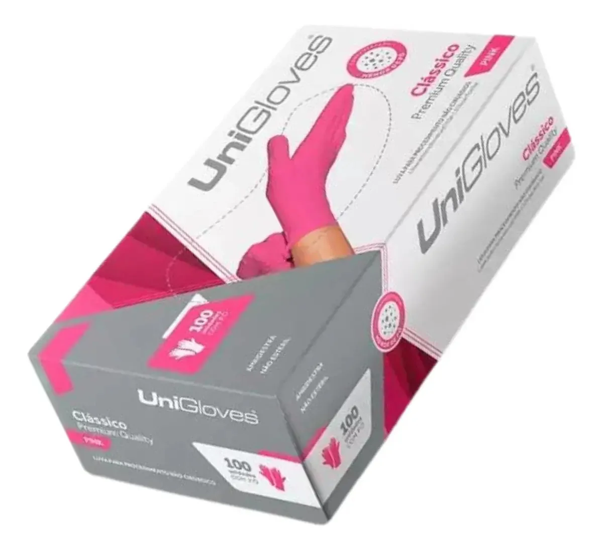 Luvas De Látex Rosa Unigloves Tamanho G