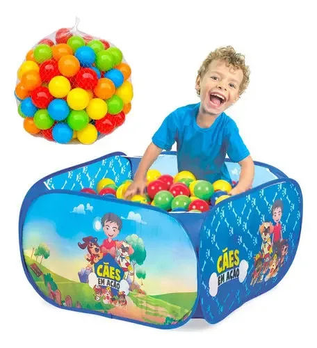 Piscina Infantil Grande Menino E Com 100 Bolinhas Coloridas Cor Cães Patrulha