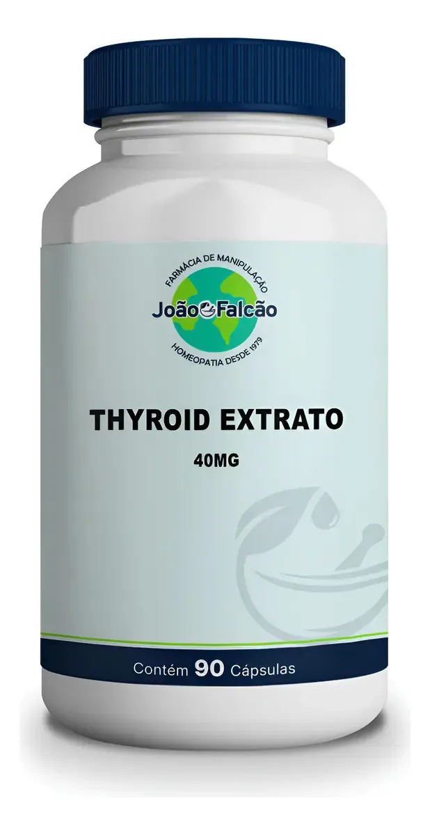 Extrato Nutricional Thyroid Farmácia João Falcão 40mg 90 Cápsulas Sem Sabor