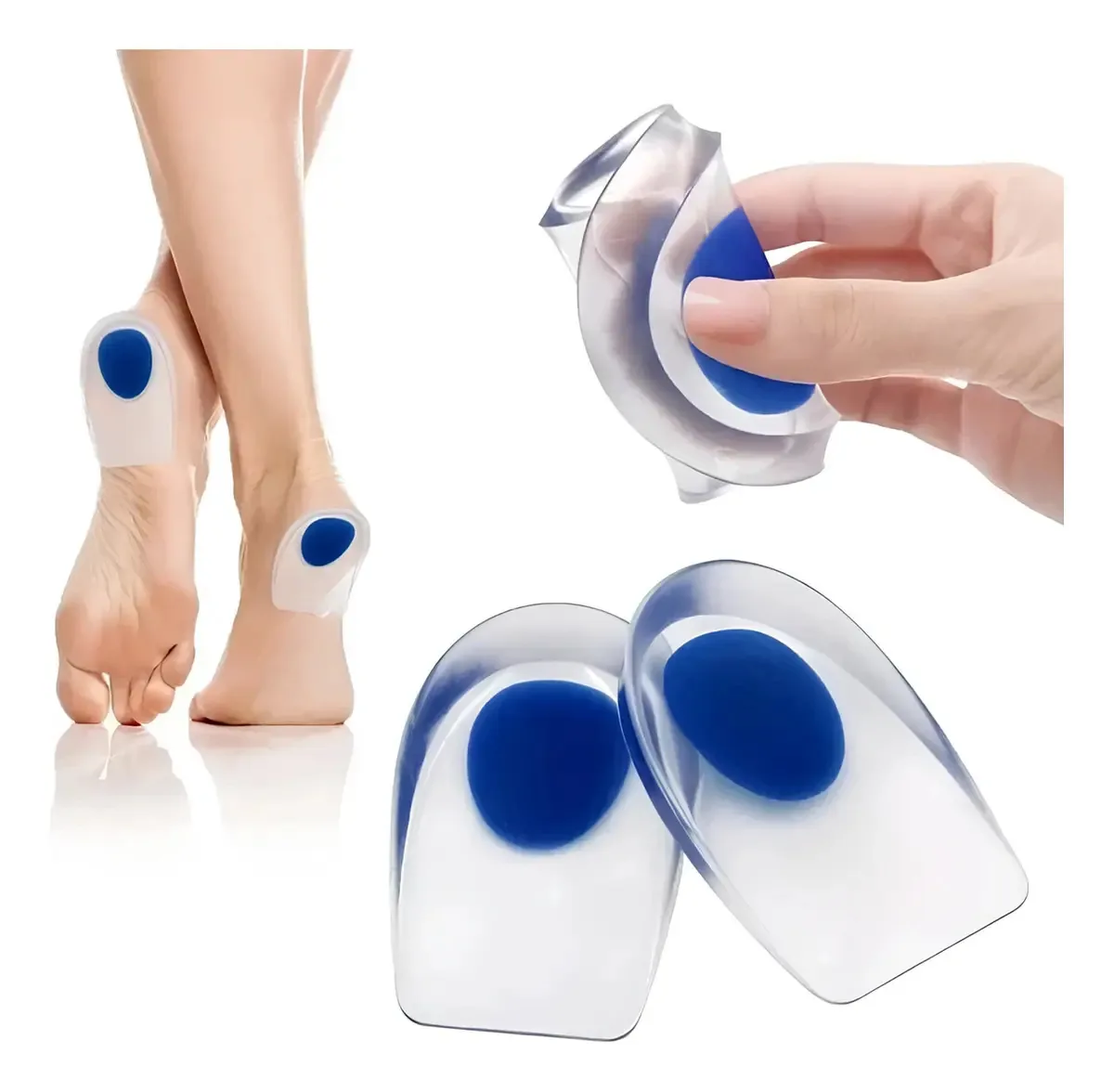 Calcanheira Ortopédica Silicone Sport Com Abas Transparente GLC Ortopedia