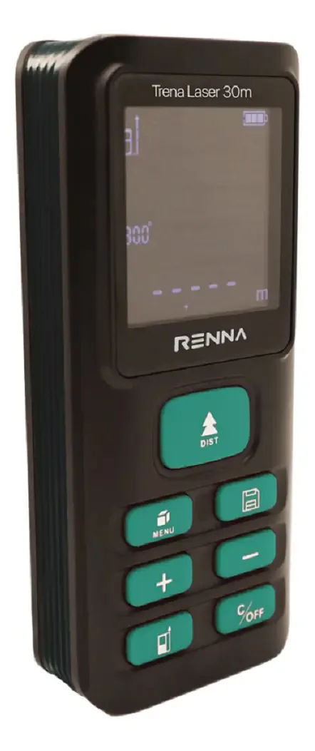 Trena Laser Digital Renna 30m Alta Precisão IP54 Pilhas ou USB