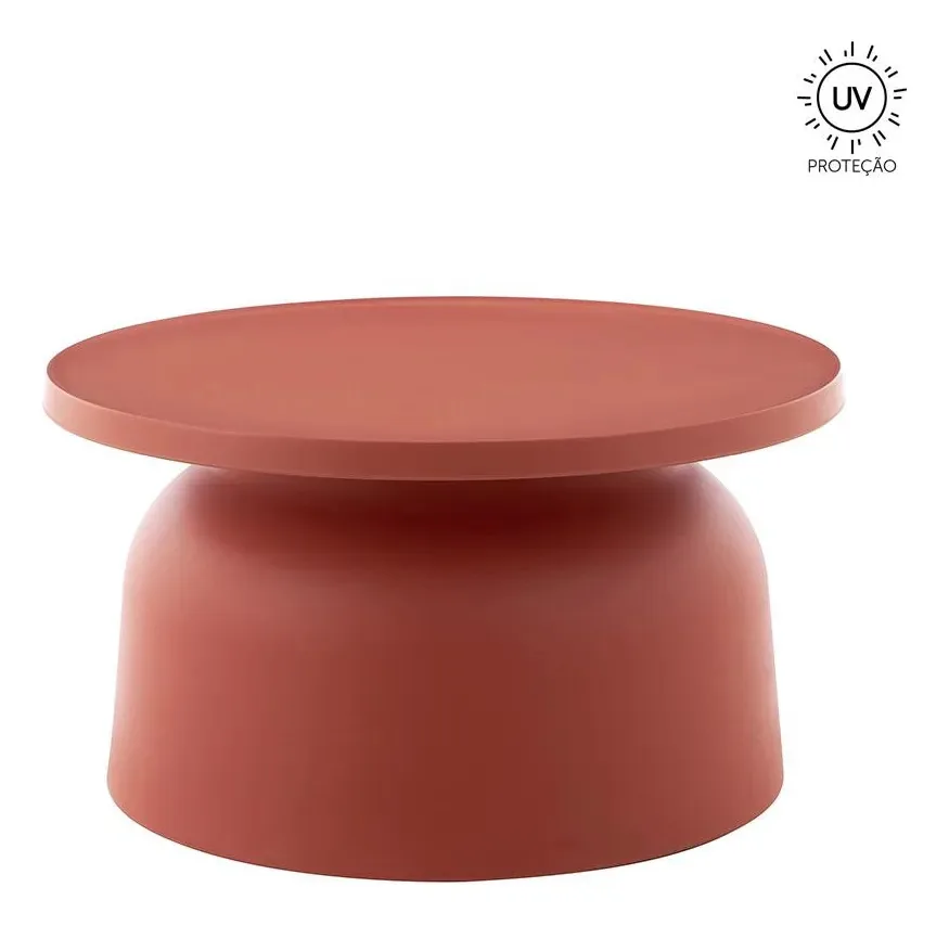Mesa De Apoio Para Jardim Solar Rivatti Cor Laranja