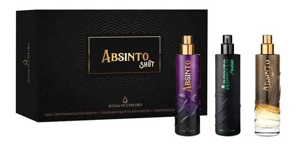 Kit Absinto Shot 3 Deo Colônias De 30 Ml Cada