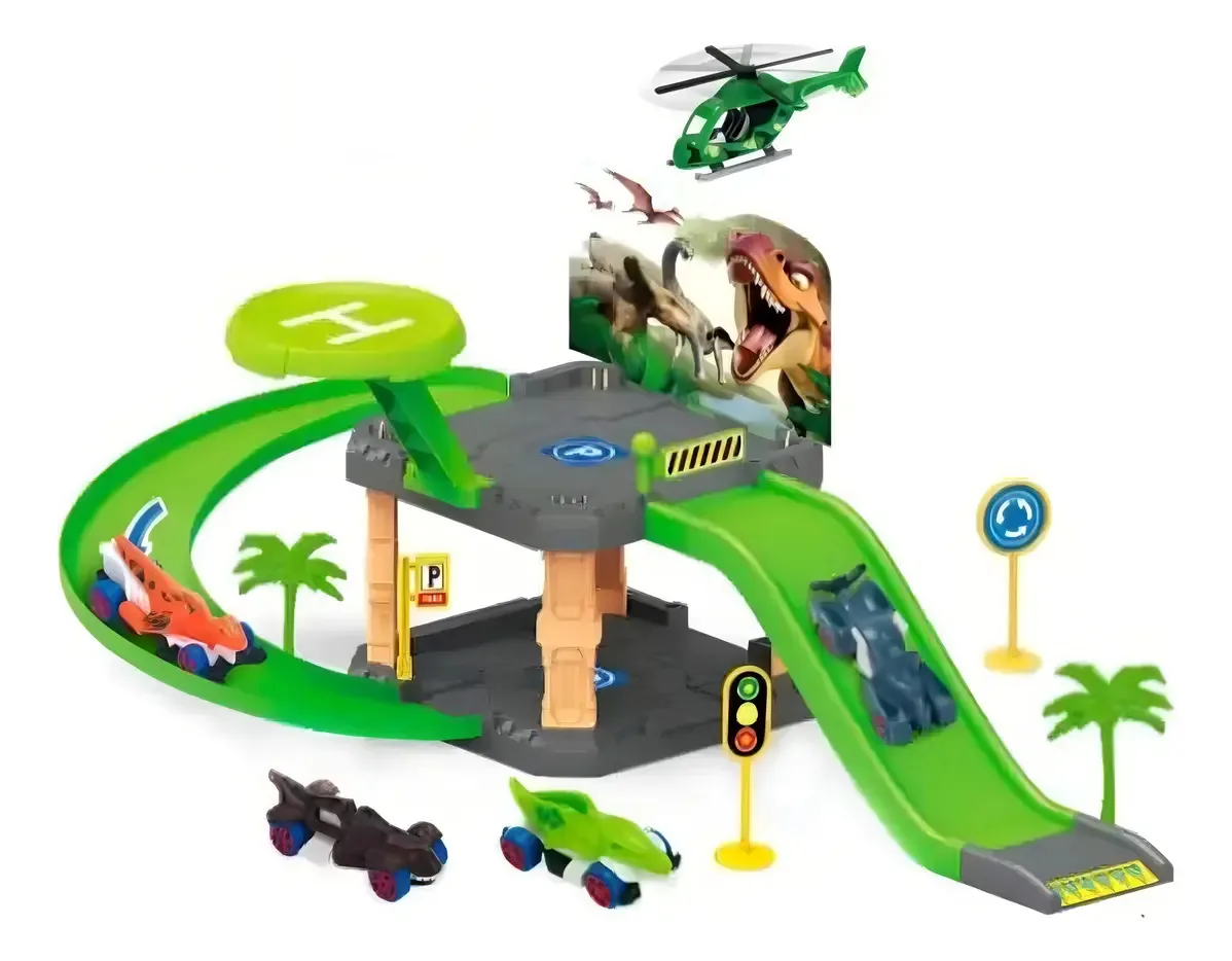 Pista Estacionamento Dino 27 Pcs