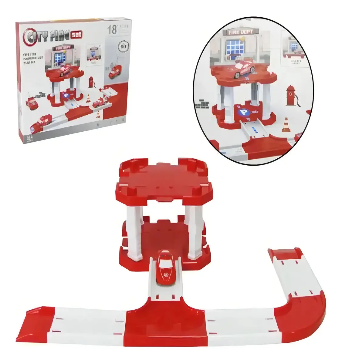 Pista Estacionamento Fire Dept 18 Pcs