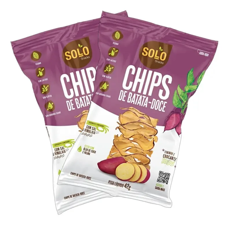 Kit 2x: Chips De Batata Doce Assado Solo Snacks 42g