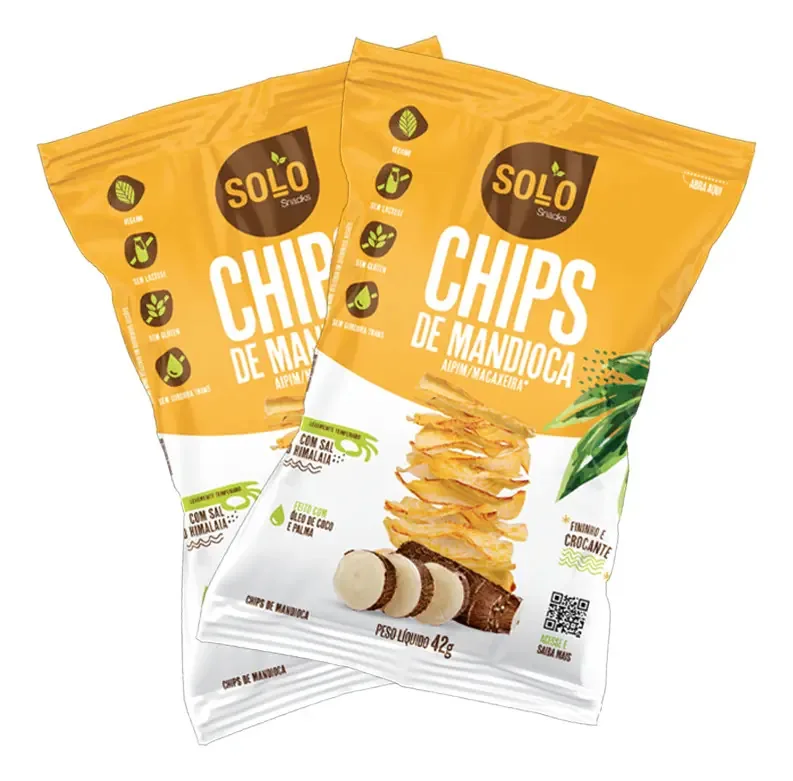 Kit 2x: Chips De Mandioca Assado Solo Snacks 42g