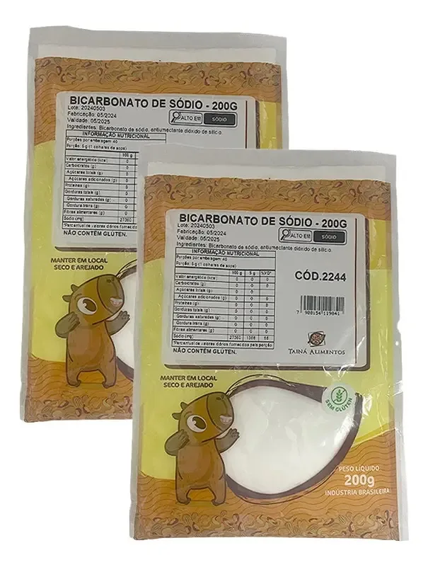 Kit 2x: Bicarbonato De Sódio Tainá Alimentos 200g