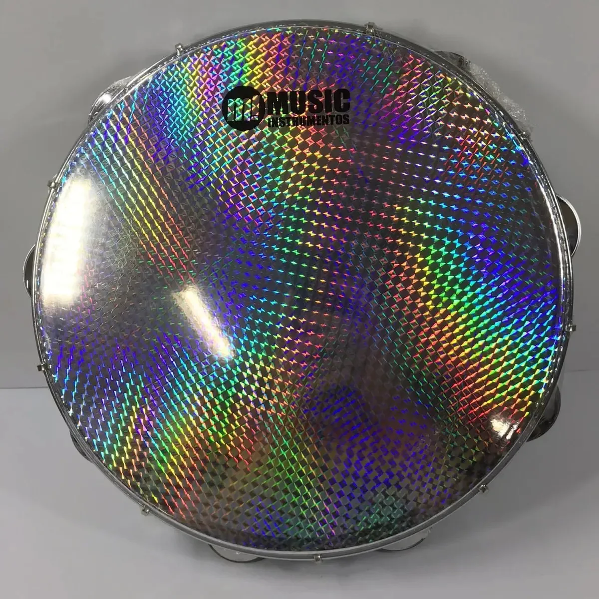 Pandeiro Acrílico 12 Pele Holográfica Azul Phx M! 95a