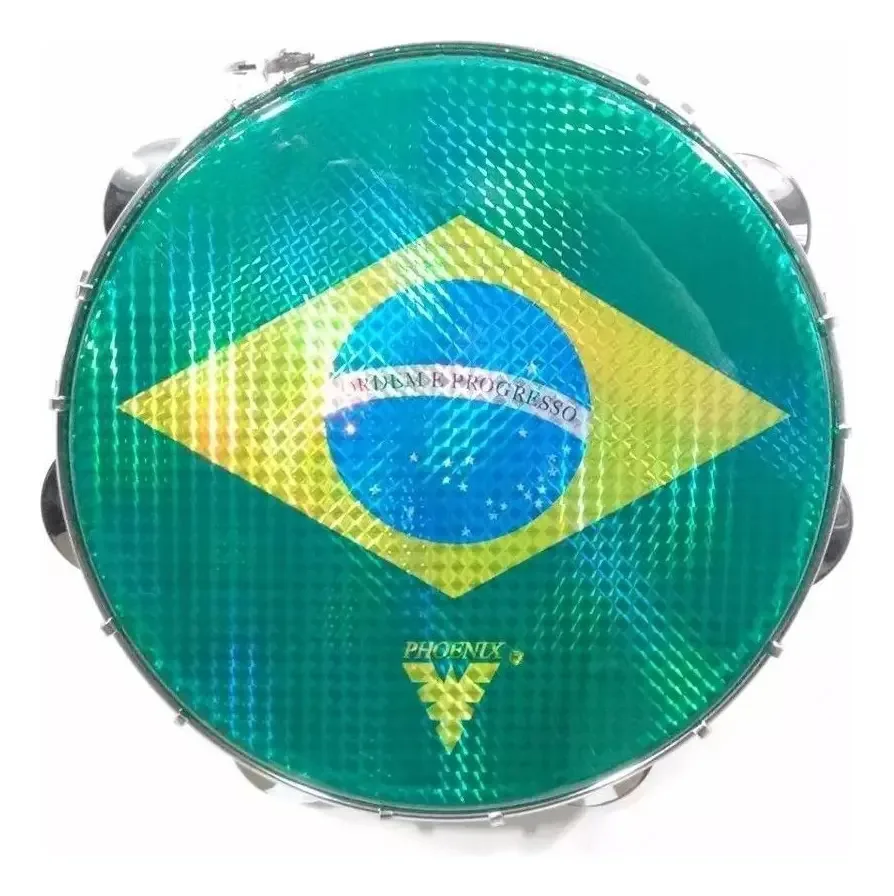 Pandeiro De Acrílico 10 Brasil Verde Phx