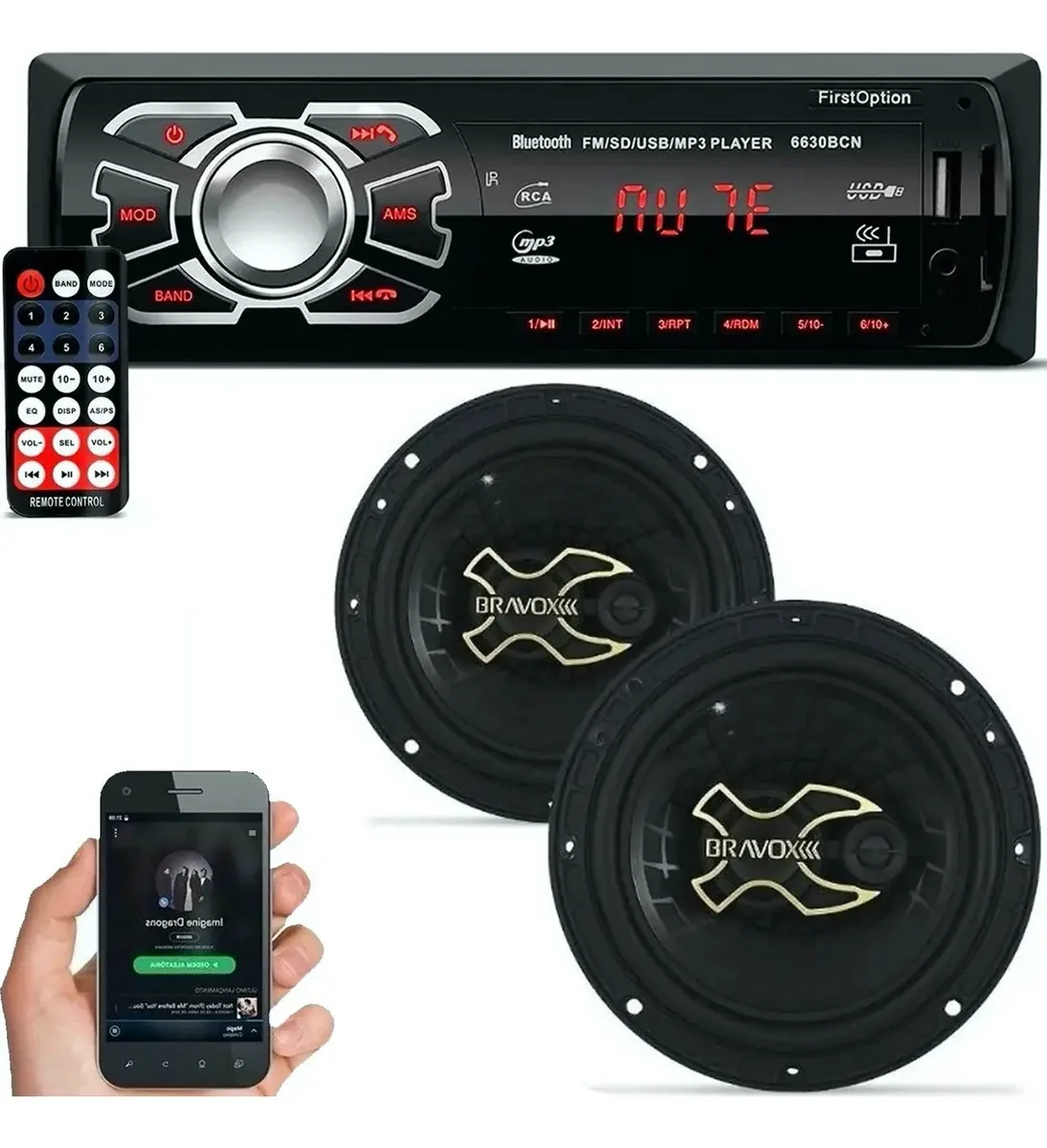Som Automotivo Bluetooth Mp3 Sd Player + B3x60g Gold