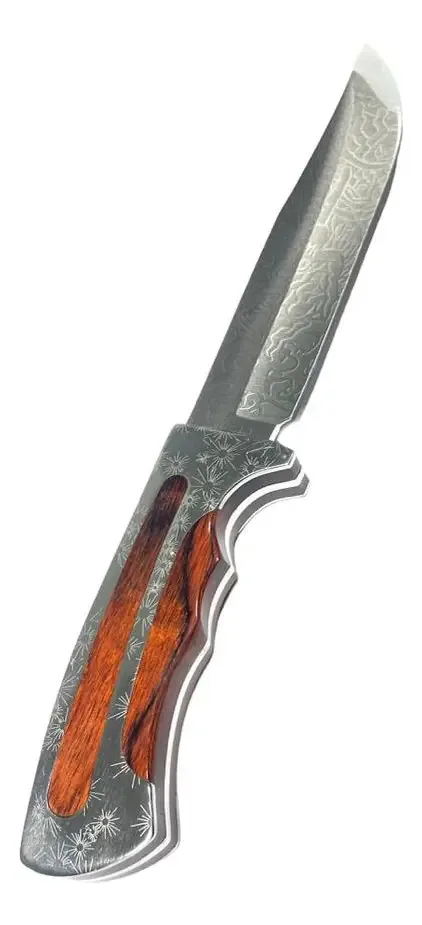 Faca De Caça Pesca Churrasco Luxo Fulltang Madeira E Inox