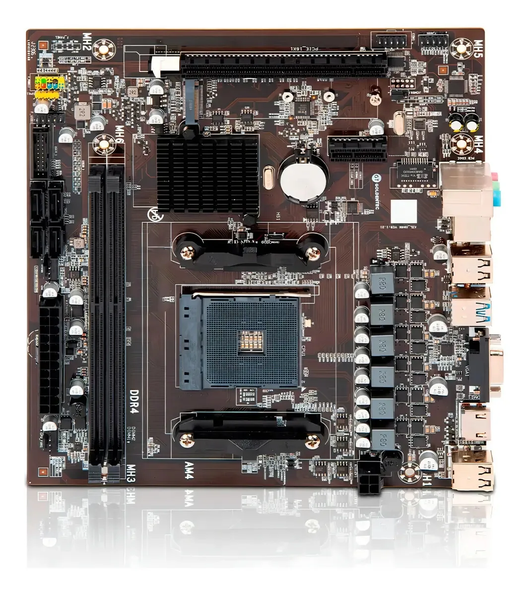 Placa Mãe Amd A320 Ddr4 | Goldentec Cor Cinza-escuro