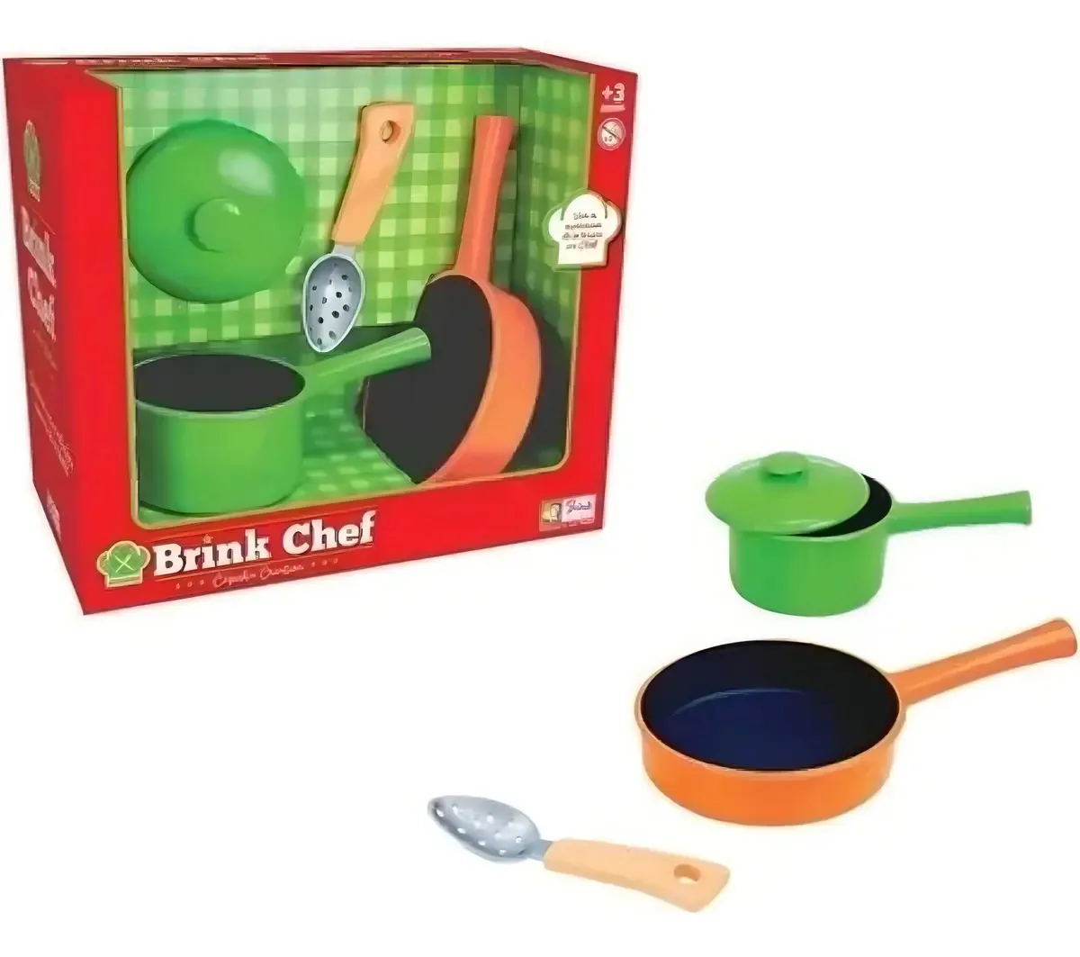 Kit de Panelinhas de Brinquedo Brink Chef com 4 Peças