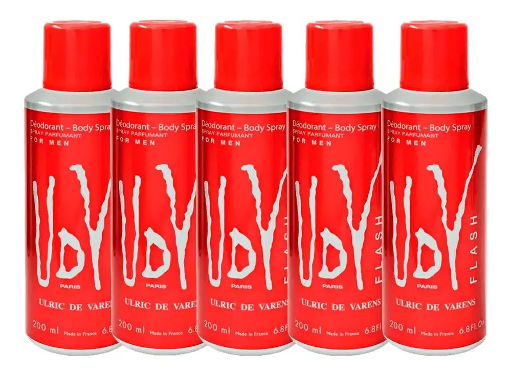 Kit 5 Desodorantes Masculinos Udv Flash 200ml