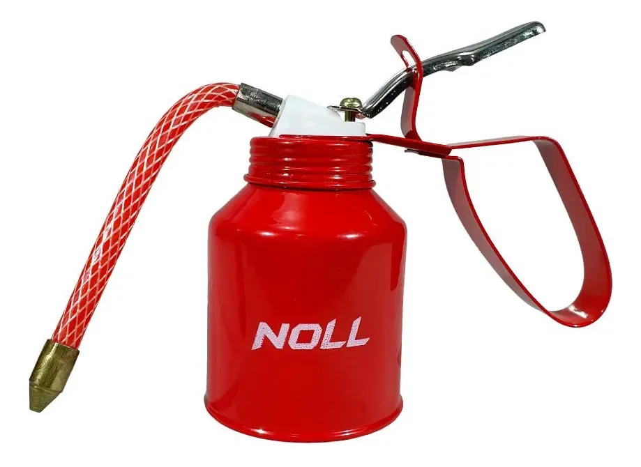 Almotolia Noll 250ml Bico Flexível Metal Vermelho Oficina Mecânica