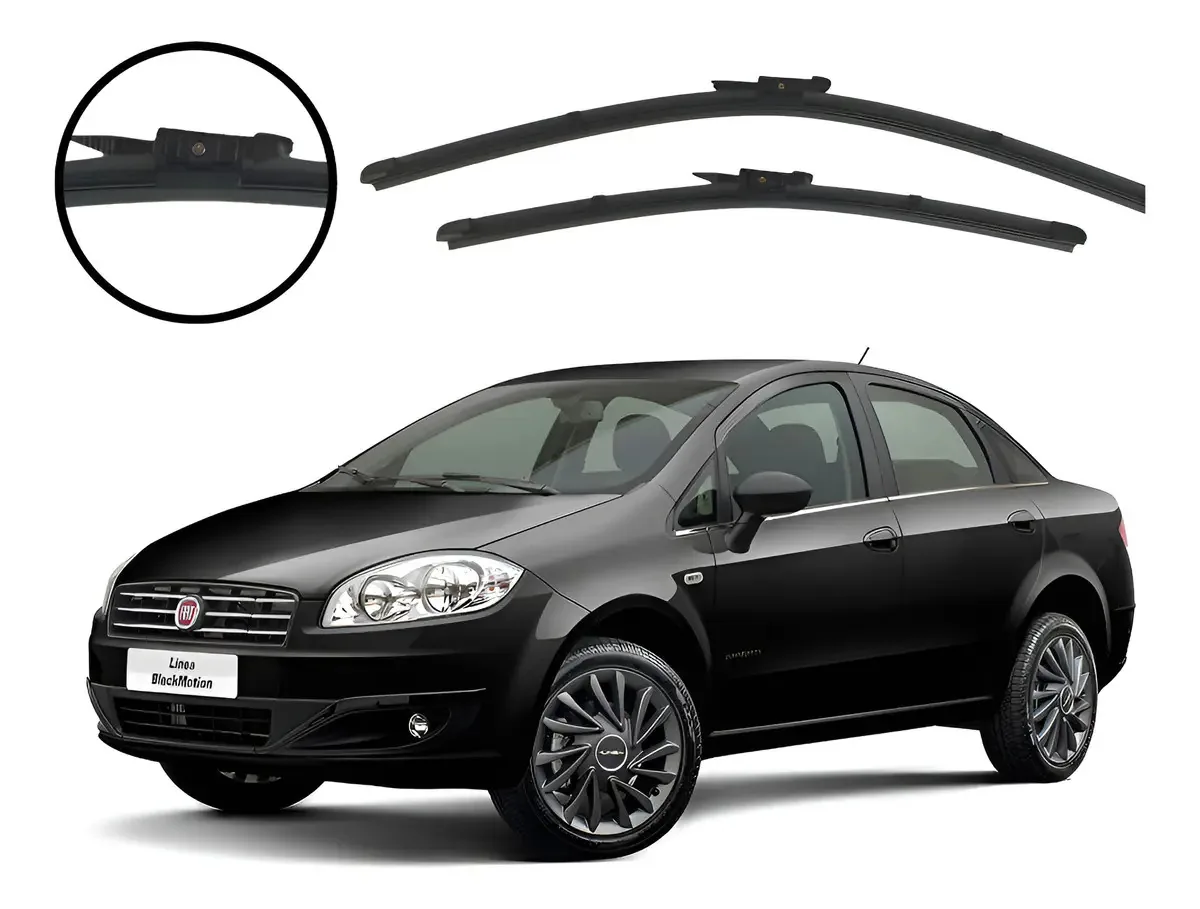 Par Palheta Limpador Parabrisa Fiat Linea 2008 A 2017 Preto