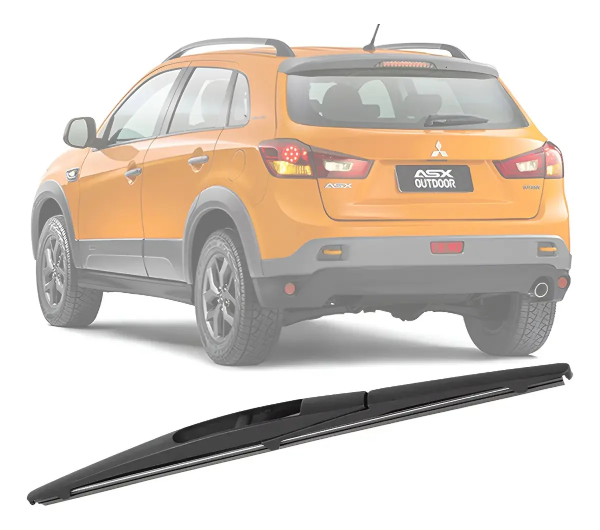 Palheta Limpador Traseiro Mitsubishi Asx 2012 A 2022 Cinoy Preto