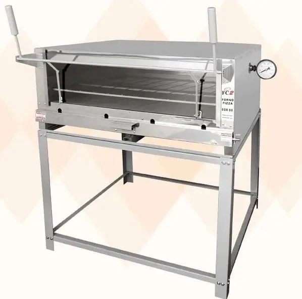 Forno de Pizza Refratário FC2 80x60 Gás Infravermelho Inox 430 8 Pizzas