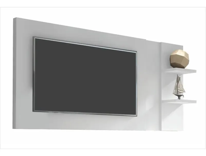 Painel Para Tv Acorde Branco Texturizado - Colibri