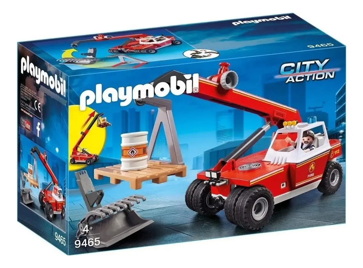 Brinquedo Playmobil Guindaste Corpo De Bombeiros Sunny 9465