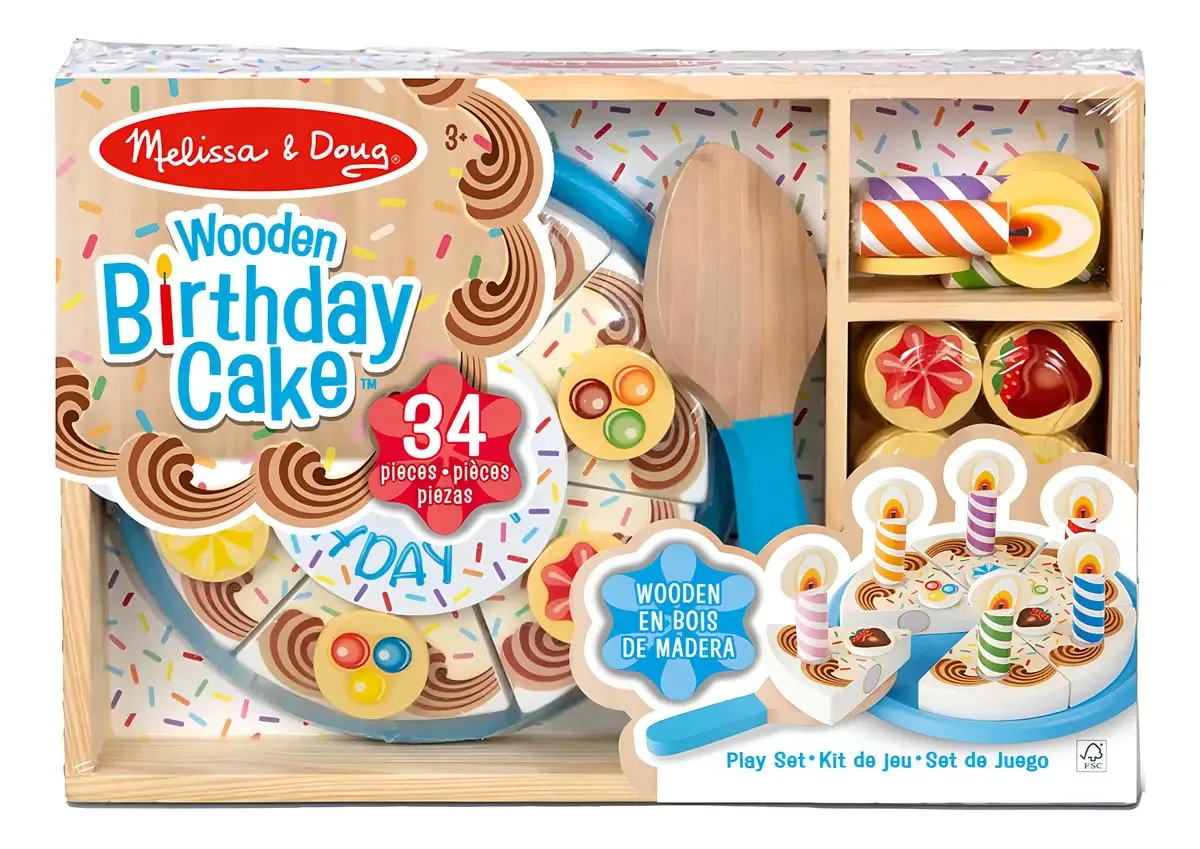 Comidinha Brinquedo Madeira Bolo Aniversário Melissa & Doug